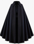 Men’s Victorian Gothic Cloak – Steampunk Shawl Collar Cape with Tie Closure