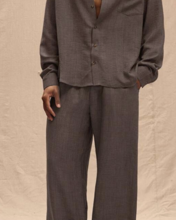 Relaxed Fit Button-Down Set (Top & Pants)
